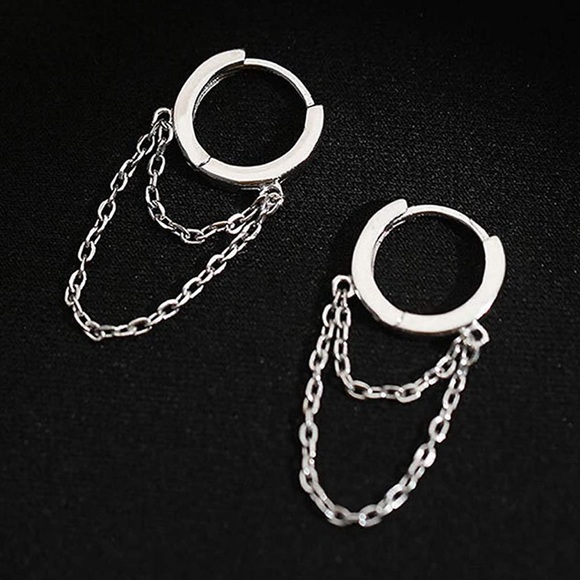 Jewelry - ✨Insta Tassel chain drop hoop earrings
